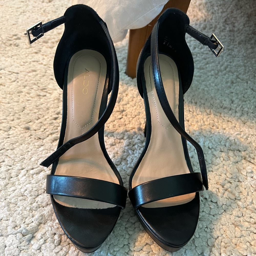 Sexy black sandal high heels